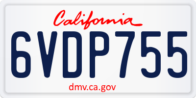 CA license plate 6VDP755