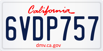 CA license plate 6VDP757