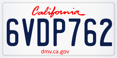 CA license plate 6VDP762