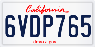 CA license plate 6VDP765