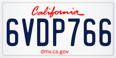 CA license plate 6VDP766
