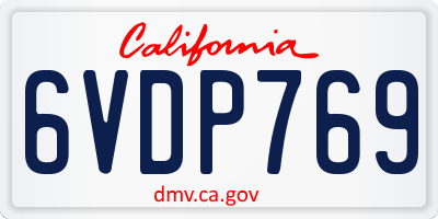 CA license plate 6VDP769