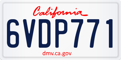 CA license plate 6VDP771
