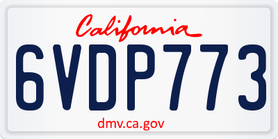 CA license plate 6VDP773