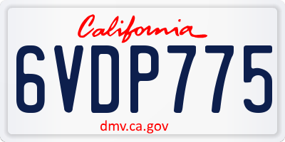 CA license plate 6VDP775