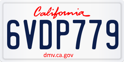 CA license plate 6VDP779