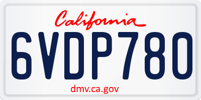 CA license plate 6VDP780
