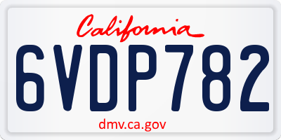 CA license plate 6VDP782