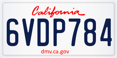 CA license plate 6VDP784