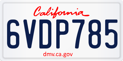 CA license plate 6VDP785