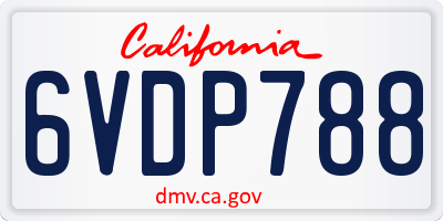 CA license plate 6VDP788