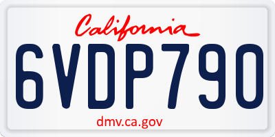 CA license plate 6VDP790
