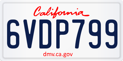 CA license plate 6VDP799