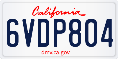 CA license plate 6VDP804