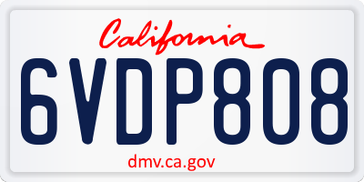 CA license plate 6VDP808