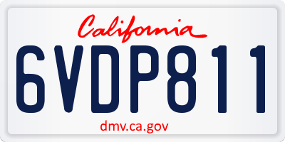 CA license plate 6VDP811