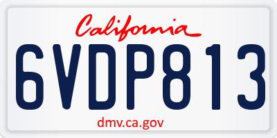 CA license plate 6VDP813