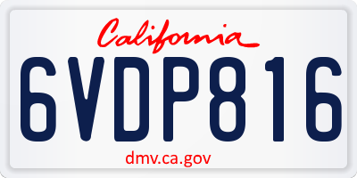 CA license plate 6VDP816