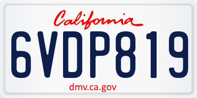 CA license plate 6VDP819