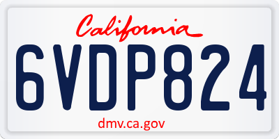 CA license plate 6VDP824