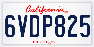 CA license plate 6VDP825