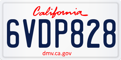 CA license plate 6VDP828
