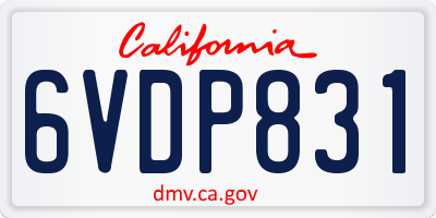 CA license plate 6VDP831