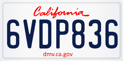 CA license plate 6VDP836