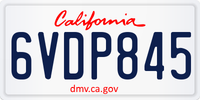 CA license plate 6VDP845