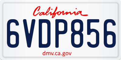 CA license plate 6VDP856