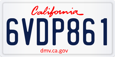 CA license plate 6VDP861