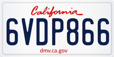 CA license plate 6VDP866