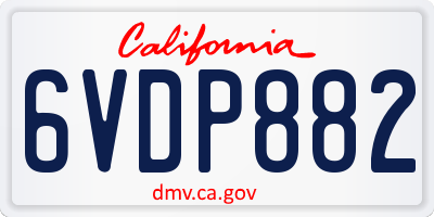 CA license plate 6VDP882
