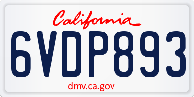 CA license plate 6VDP893
