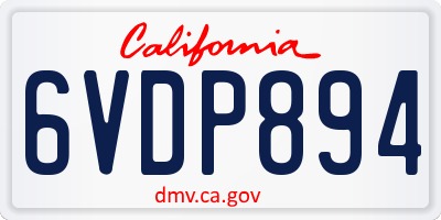 CA license plate 6VDP894