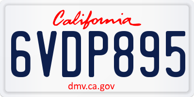 CA license plate 6VDP895