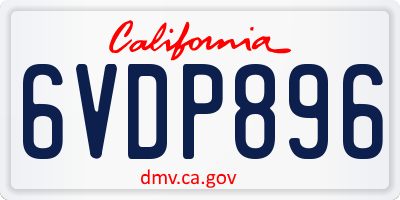 CA license plate 6VDP896
