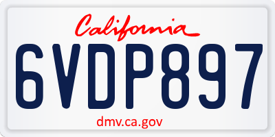 CA license plate 6VDP897