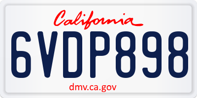 CA license plate 6VDP898