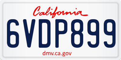 CA license plate 6VDP899