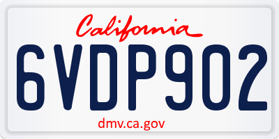 CA license plate 6VDP902