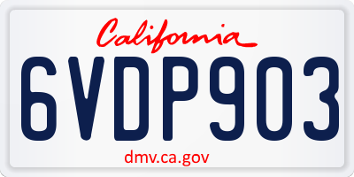 CA license plate 6VDP903