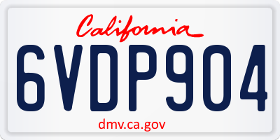 CA license plate 6VDP904