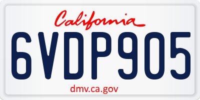 CA license plate 6VDP905