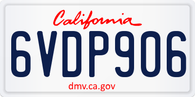 CA license plate 6VDP906