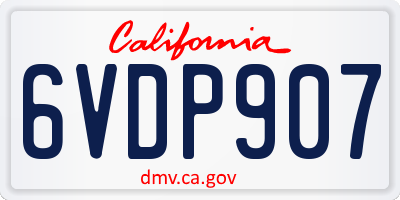 CA license plate 6VDP907
