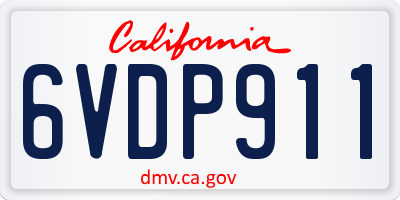 CA license plate 6VDP911
