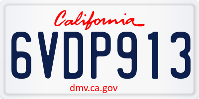 CA license plate 6VDP913