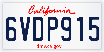 CA license plate 6VDP915