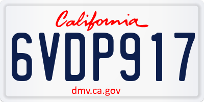 CA license plate 6VDP917